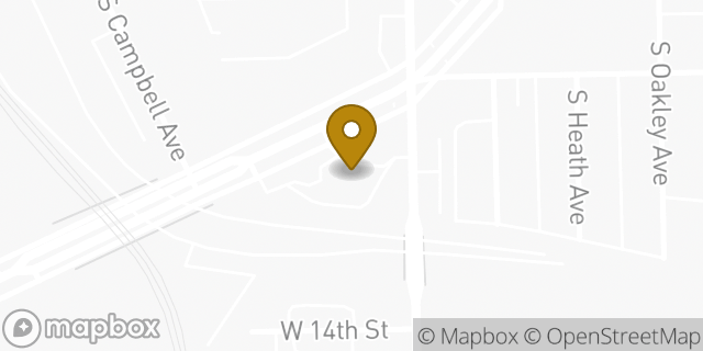 Map showing the location of Dunkin' in Chicago, IL 60608