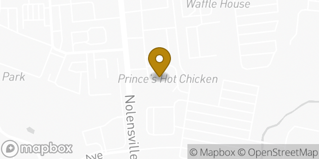Map showing the location of Papa Johns Pizza in Nashville, TN 37211