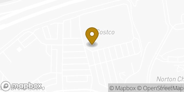 Map showing the location of Costco in Louisville, KY 40241