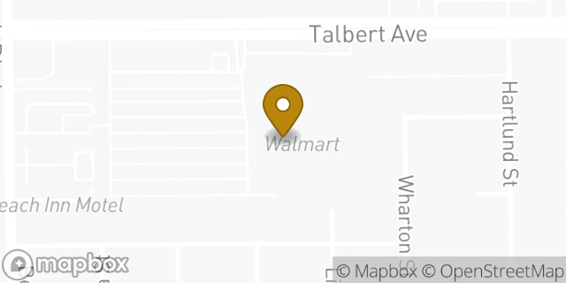 Map showing the location of Walmart in Huntington Beach, CA 92646