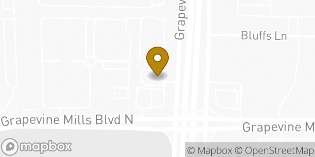 Map showing the location of Starbucks in Grapevine, TX 76051