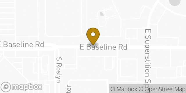 Map showing the location of Superstition KinderCare in Mesa, AZ 85209