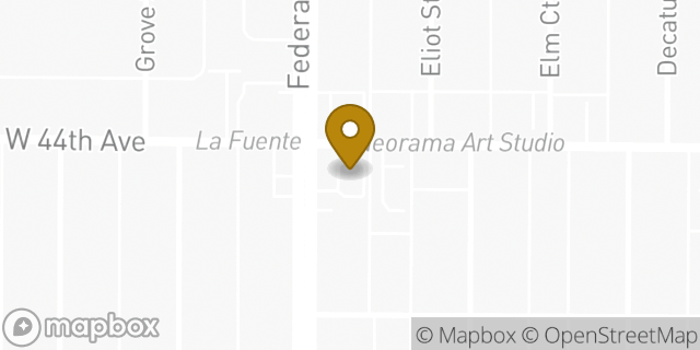 Map showing the location of Starbucks in Denver, CO 80211