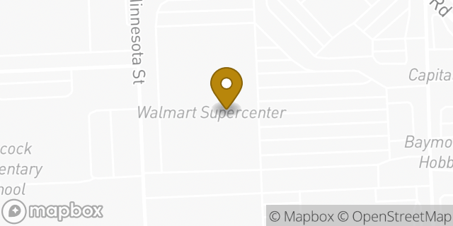 Map showing the location of Walmart in Houston, TX