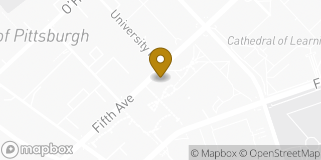 Map showing the location of Starbucks in Pittsburgh, PA 15213