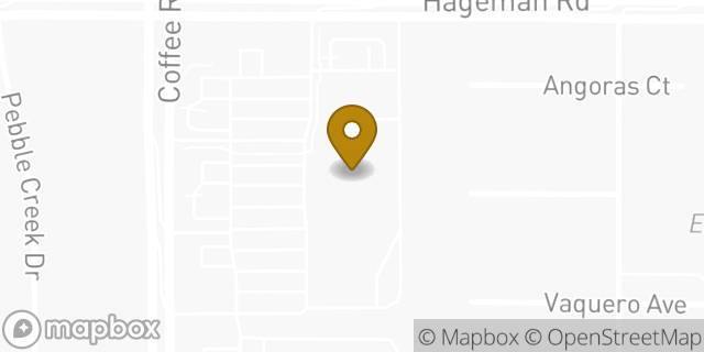 Map showing the location of Starbucks in Bakersfield, CA 93308