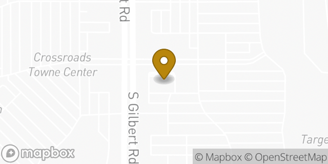 Map showing the location of Bank of America in Gilbert, AZ 85297