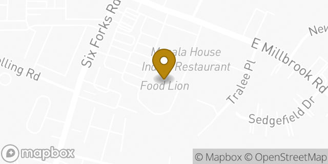 Map showing the location of Food Lion in Raleigh, NC 27609