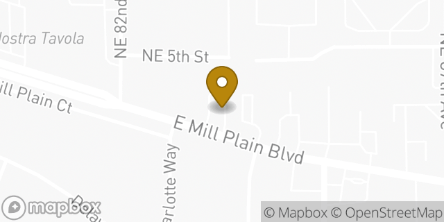 Map showing the location of Starbucks in Vancouver, WA 98664