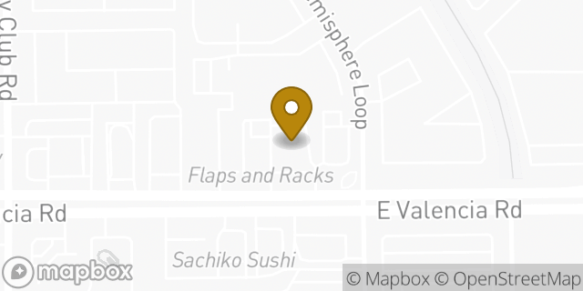 Map showing the location of AutoZone in Tucson, AZ 85706