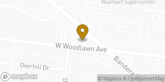 Map showing the location of Bank Of America in San Antonio, TX 78228