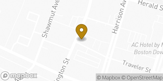 Map showing the location of Chase Bank in Boston, MA 02118