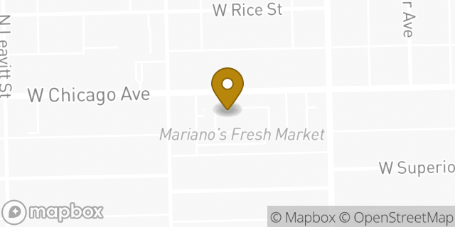 Map showing the location of Starbucks in Chicago, IL 60622