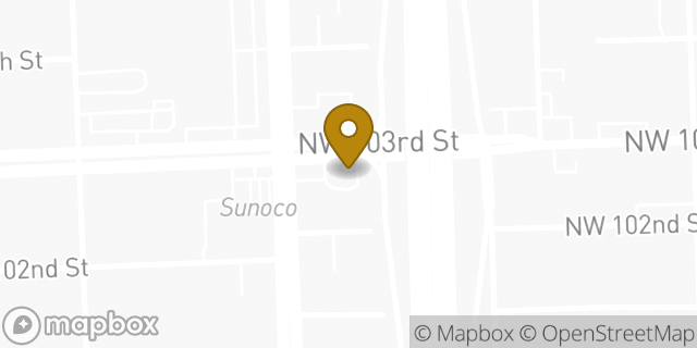 Map showing the location of Dunkin' in Miami, FL 33150