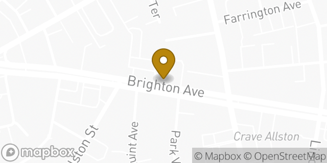 Map showing the location of Dunkin' in Allston, MA 02134