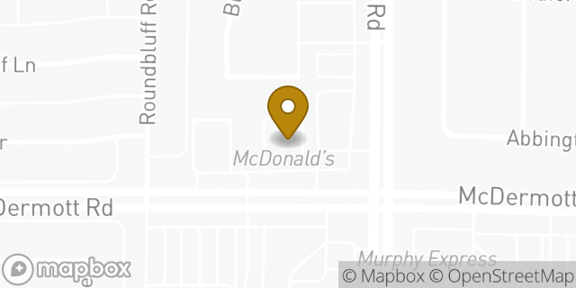 Map showing the location of McDonald's in Plano, TX 75025