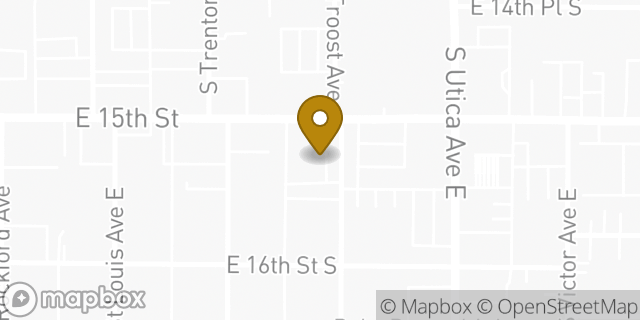 Map showing the location of Panera Bread in Tulsa, OK 74120
