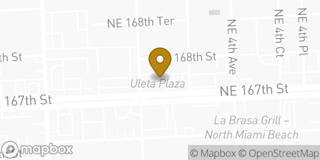 Map showing the location of UPS Authorized Shipping Outlet in North Miami Beach, FL 33162