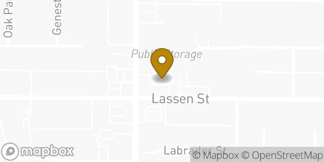 Map showing the location of Starbucks in Northridge, CA 91325