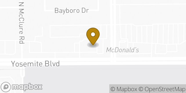 Map showing the location of 7-Eleven in Modesto, CA 95357