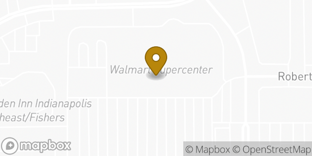 Map showing the location of Walmart in Fishers, IN