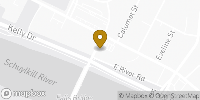 Map showing the location of Dunkin' in Philadelphia, PA 19129
