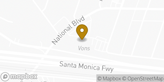 Map showing the location of Vons in Los Angeles, CA 90034