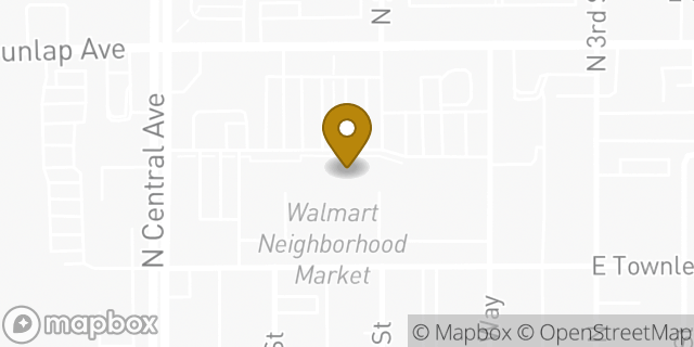 Map showing the location of Walmart Neighborhood Market in Phoenix, AZ 85020