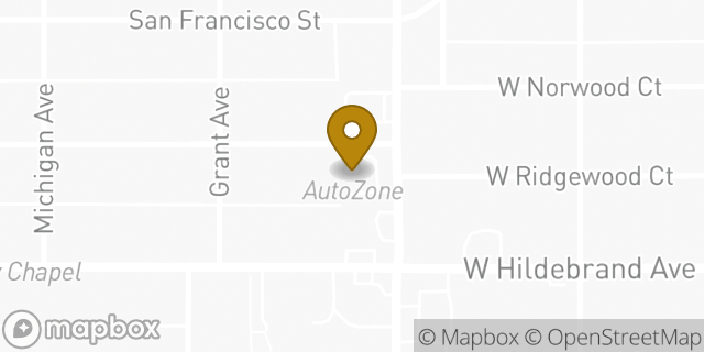 Map showing the location of AutoZone in San Antonio, TX 78212