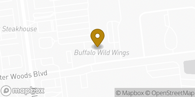 Map showing the location of Buffalo Wild Wings in Hilliard, OH 43026