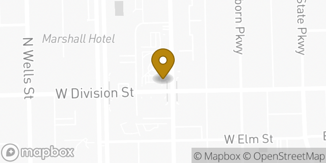 Map showing the location of Starbucks in Chicago, IL 60610