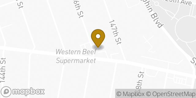 Map showing the location of Dunkin' in Jamaica, NY 11436