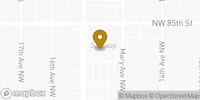 Map showing the location of Starbucks in Seattle, WA 98117