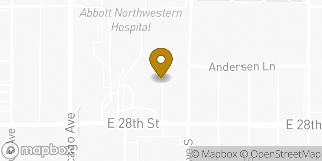 Map showing the location of Sleep Center Abbott Northwestern Hospital in Minneapolis, MN 55407