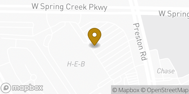 Map showing the location of Heb in Plano, TX 75093