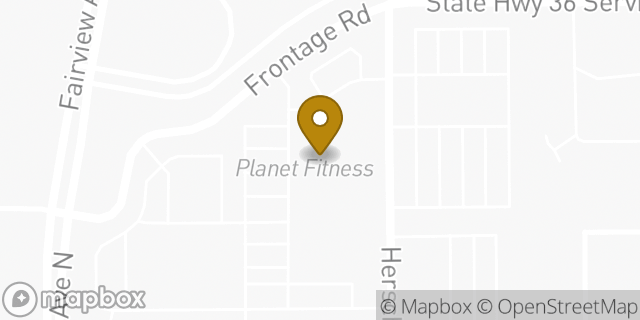 Map showing the location of Planet Fitness in Roseville, MN 55113