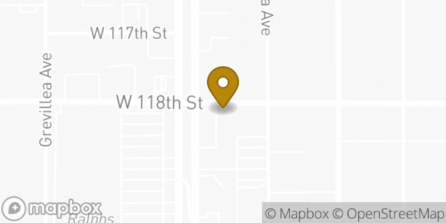 Map showing the location of AutoZone in Hawthorne, CA 90250