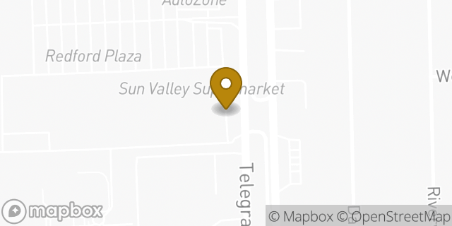 Map showing the location of Foot Locker in Redford, MI 48239