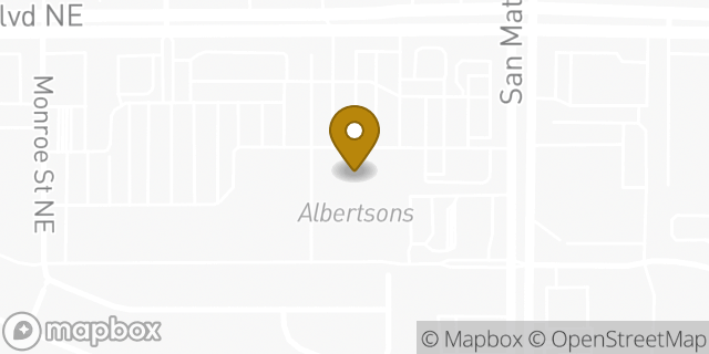 Map showing the location of Albertsons Market in Albuquerque, NM 87109