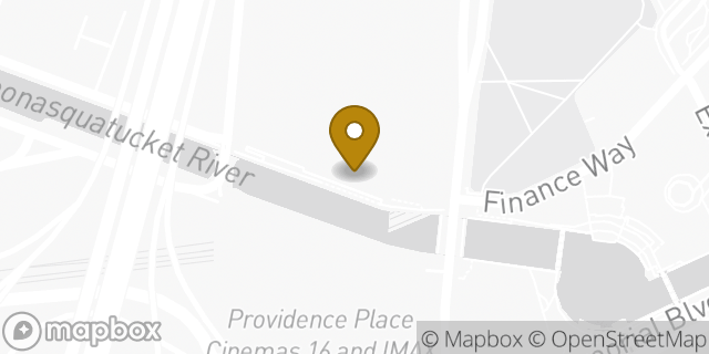 Map showing the location of Dunkin' in Providence, RI 02903