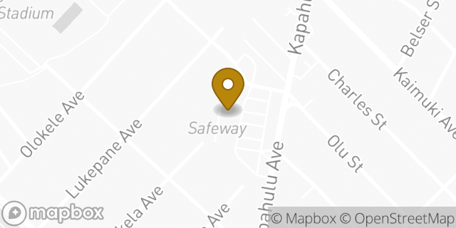Map showing the location of Safeway in Honolulu, HI 96816