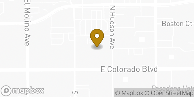 Map showing the location of Starbucks in Pasadena, CA 91101