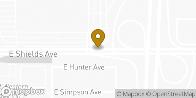 Map showing the location of Starbucks in Fresno, CA 93726
