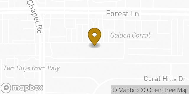 Map showing the location of Aldi in Dallas, TX 75234