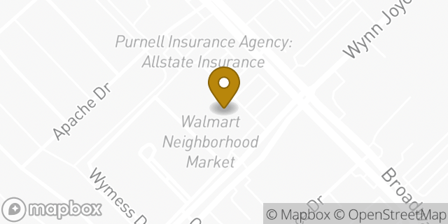 Map showing the location of Walmart Neighborhood Market in Garland, TX 75043
