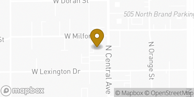 Map showing the location of Baskin-Robbins in Glendale, CA 91203