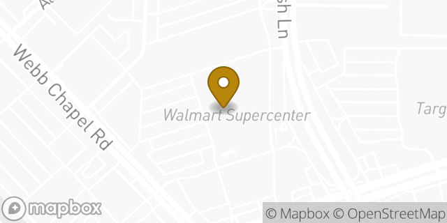 Map showing the location of Walmart in Dallas, TX 75220