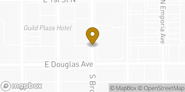 Map showing the location of Bank of America Walk-Up ATM | Mini Bank - Wichita in Wichita, KS 67202