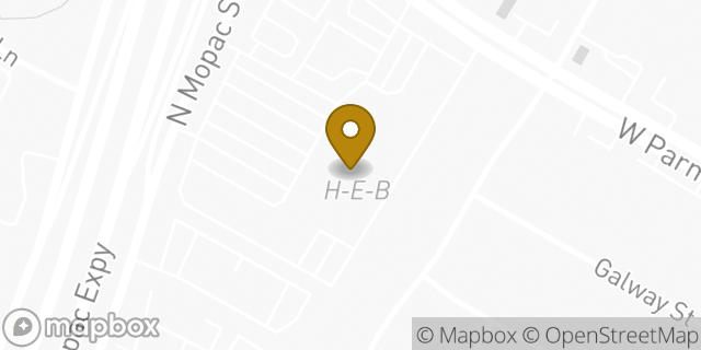Map showing the location of H-E-B in Austin, TX 78758