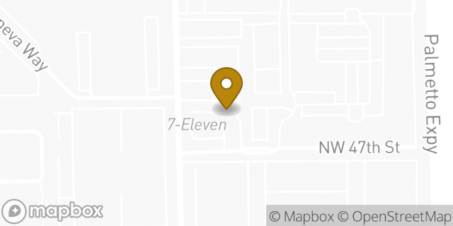 Map showing the location of ATM 7ELEVEN-FCTI in Doral, FL